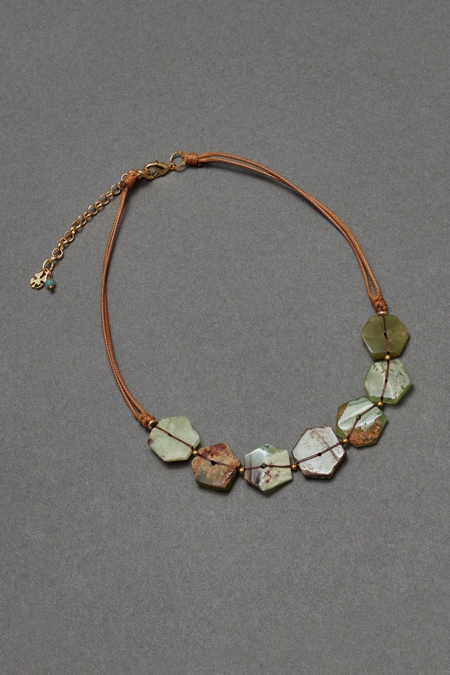 amazonite stone threaded necklace